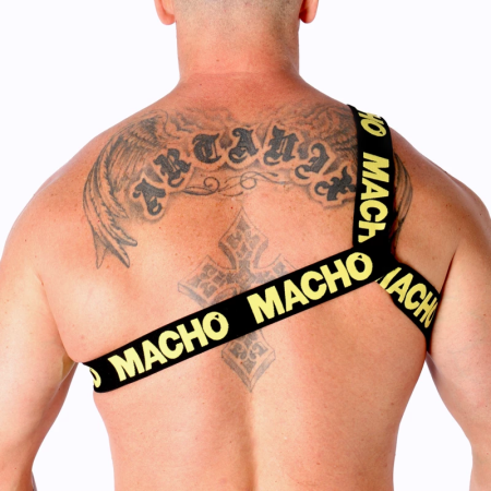 MACHO Roman Elastic Harness Yellow S/M - Adjustable Unisex Accessory