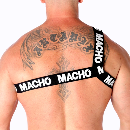 Macho Roman Harness White S/M - Adjustable Elastic Fashion Accessory