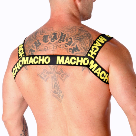 Macho Double Yellow Elastic Harness - Adjustable Unisex Accessory One Size