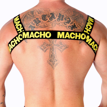 Macho Double Yellow Elastic Harness - Adjustable Unisex Accessory One Size
