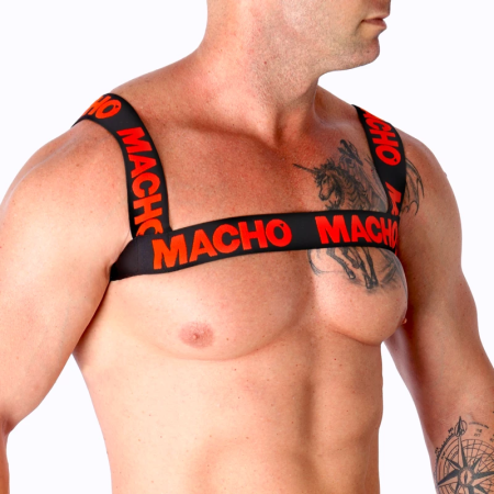 Macho Double Red Harness - Adjustable Elastic Fashion Accessory