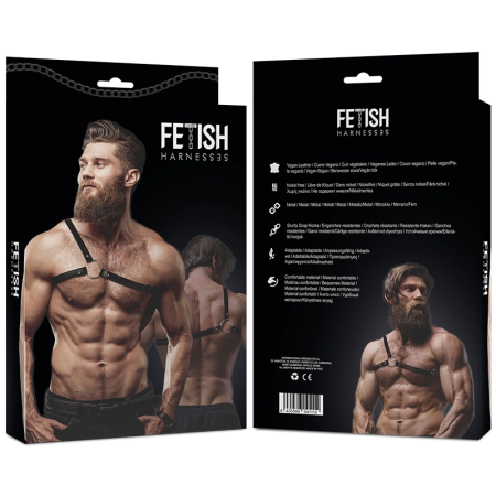 Fetish Submissive Attitude Men’s Crossed Shoulder Vegan Leather Harness