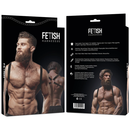 Fetish Submissive Attitude Men's Eco-Leather Adjustable Chest Harness Black
