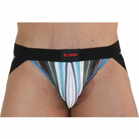 BURN Jock Multicolor/Black L - Premium Athletic Supporter with Modern Design