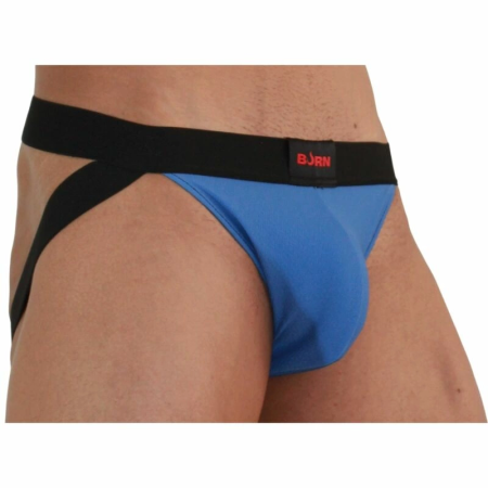 BURN Jockstrap 008 Blue/Black S - Breathable Athletic Design