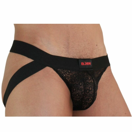 BURN 005 Men's Jock Lingerie Black XL - Breathable Premium Microfiber