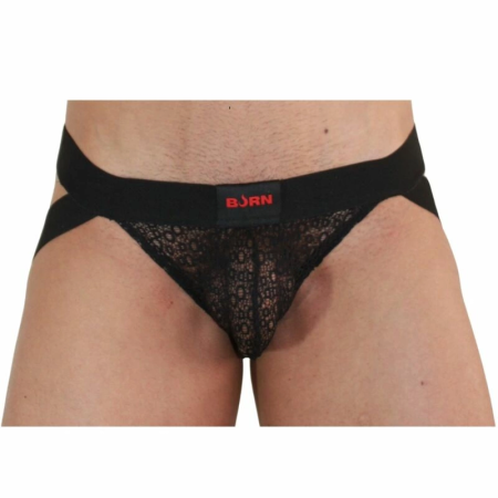 BURN 005 Jock Lingerie Black S - Premium Breathable Elastic Model