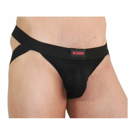 BURN Jock Shiny Black M - Modern Athletic Intimate Wear