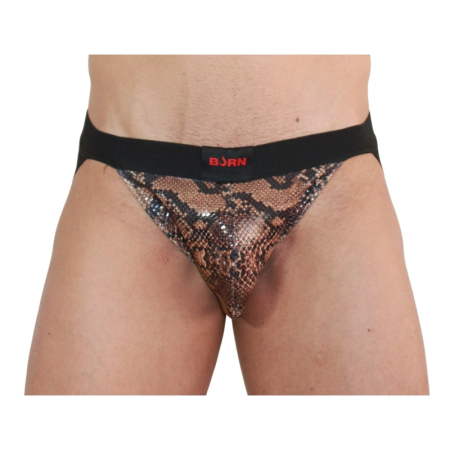 BURN Jock Snake Black S - Stylish Breathable Athletic Supporter