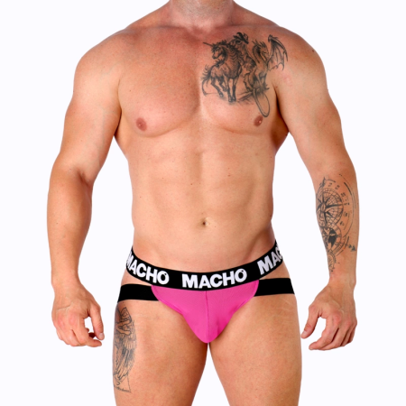 MACHO MX28FR Jockstrap Pink Neon S - Lycra Comfort & Double Strap Design