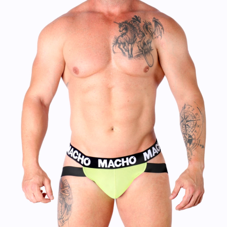 MACHO MX28FA Athletic Jockstrap Yellow M - Breathable Lycra Support