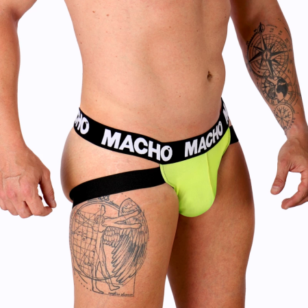 MACHO MX28FA Jockstrap Yellow S - Breathable Lycra Support