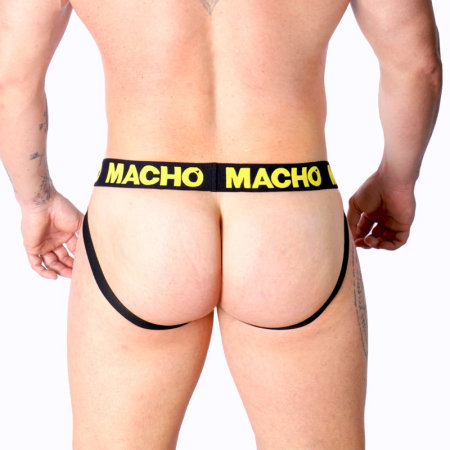 MACHO MX25A Lycra Jockstrap Yellow XL - Open Back, Sporty Design
