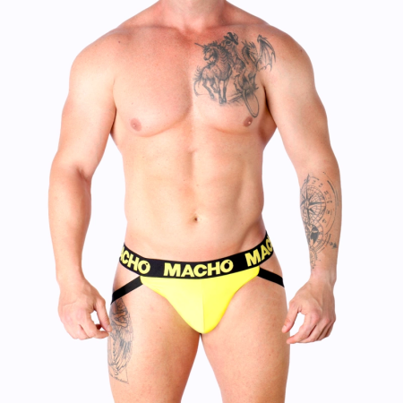 Macho MX25A Jock Lycra Yellow S - Sporty Breathable Men’s Underwear