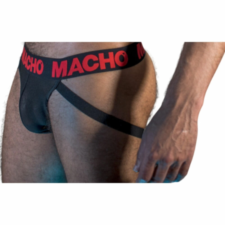 MACHO MX26X2 Jockstrap Black/Red XL - Semi-Transparent, Elastic Fit