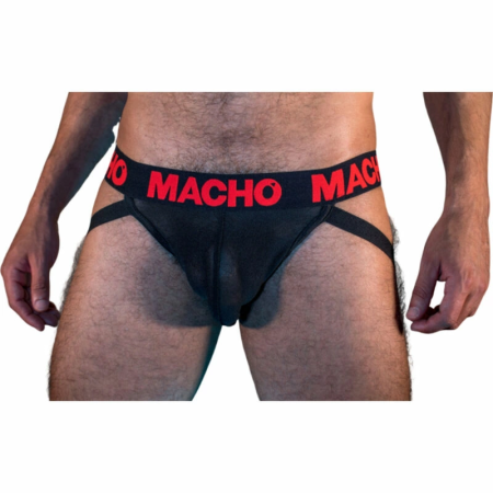 MACHO MX26X2 Jockstrap Black/Red M - Semi-Transparent Elastic Underwear