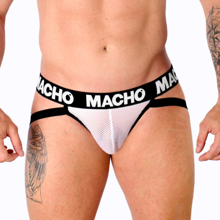 Macho MX26X1 Jockstrap White Mesh L - Breathable Athletic Support