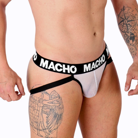 Macho MX26X1 Athletic Mesh Jockstrap White S - Breathable Support
