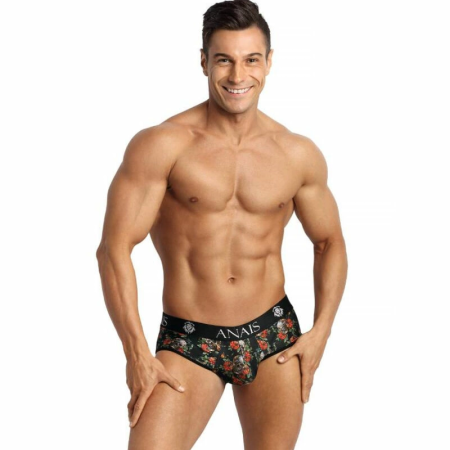 Anais Men Power Jock Bikini XL - Open Back, Rose & Skull Print