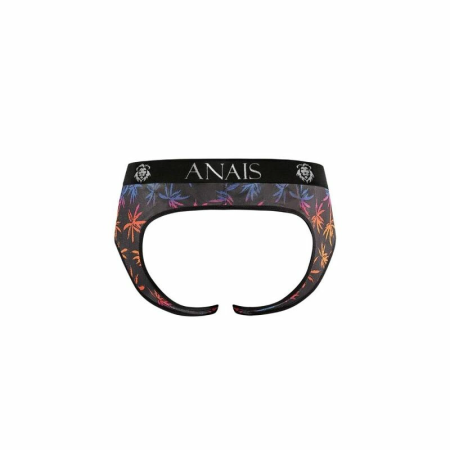 Anais Men Chill Jock Bikini XL - Black Mesh with Palm Print, Open Back
