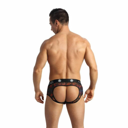 ANAIS MEN Chill Jock Bikini S Black Mesh with Colorful Print