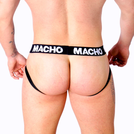 Macho MX27GR Jockstrap Synthetic Leather Gray-Beige Size M