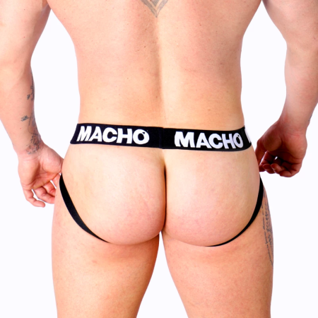 Macho MX25NC Intimate Jockstrap Black Leatherette L - Elastic Band