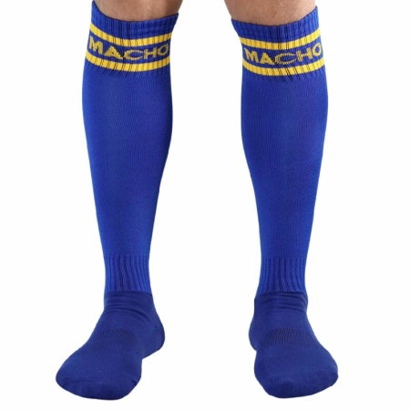 Macho Long Socks Blue One Size - Football-Inspired Comfort & Style