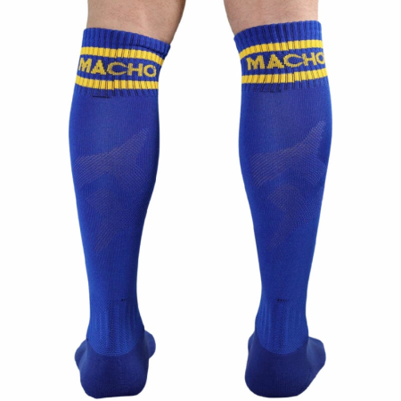 Macho Long Socks Blue One Size - Football-Inspired Comfort & Style