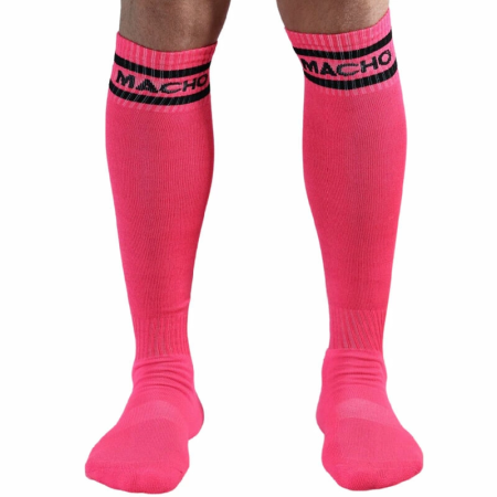 MACHO Long Socks Pink One Size - Football Style Comfort Fit