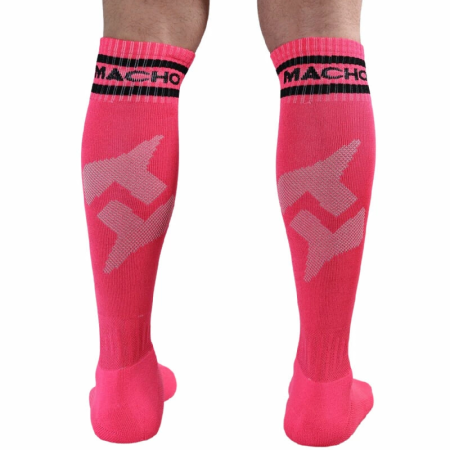 MACHO Long Socks Pink One Size - Football Style Comfort Fit