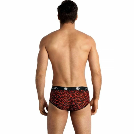 Anais Men Tribal Brief XL Red Microfiber Sport Cut Animal Print