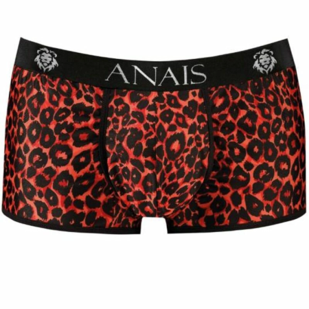 ANAIS MEN TRIBAL Boxer Shorts S - Sporty Cut, Red Microfiber, Animal Print
