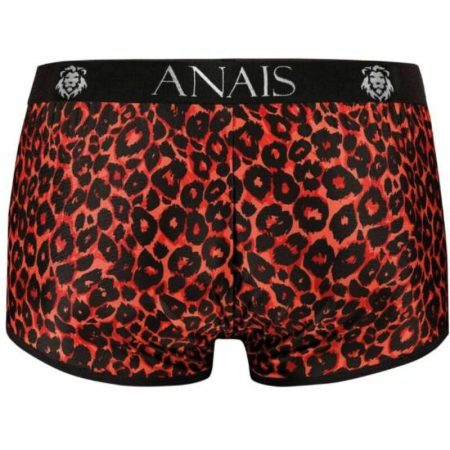 ANAIS MEN TRIBAL Boxer Shorts S - Sporty Cut, Red Microfiber, Animal Print