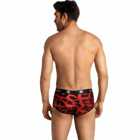 ANAIS MEN SAVAGE Sporty Briefs XL Red Animal Print Microfiber