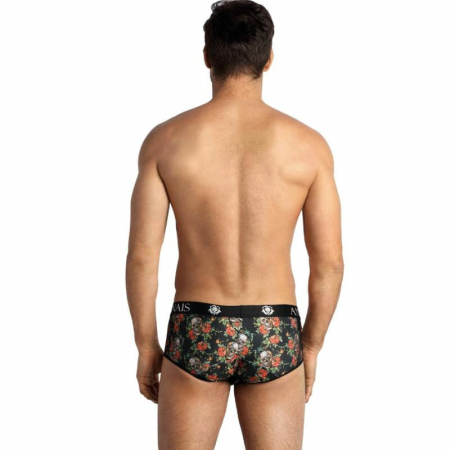 ANAIS MEN Power Brief L - Sporty Cut, Rose & Skull Print, Soft Modal Blend
