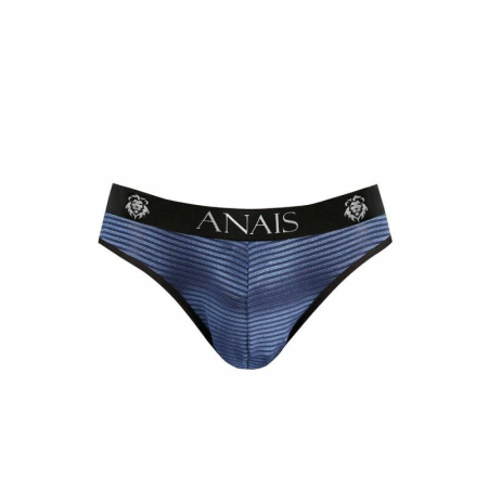 ANAIS Men NAVAL Slip L - Navy Blue Tulle Briefs with Satin Stripes