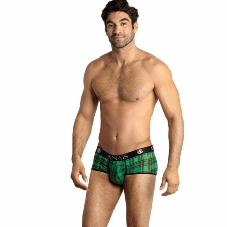 ANAIS MEN MAGIC Brief XL Green-Black Check Pattern Lycra Comfort