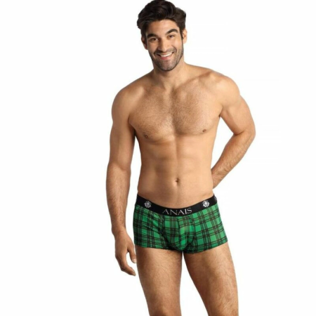 ANAIS MEN Magic Boxer L Green & Black Checkered Comfort Lycra