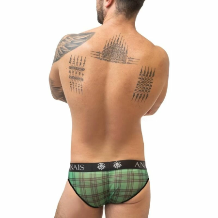 Anais Men Magic Slip S - Green & Black Lycra Briefs, Size S
