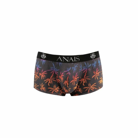 ANAIS MEN CHILL Boxer Shorts S - Sporty Fit, Palms Print, Black Mesh