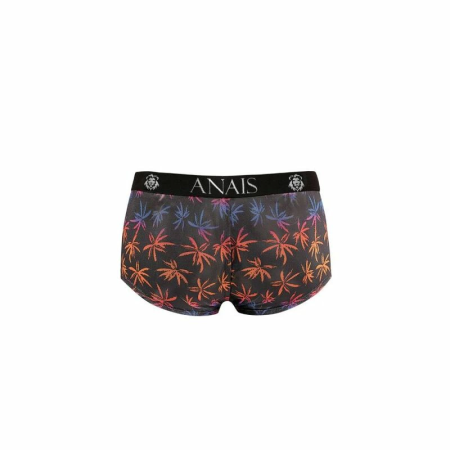 ANAIS MEN CHILL Boxer Shorts S - Sporty Fit, Palms Print, Black Mesh