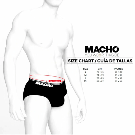 Macho MS24R Classic Briefs Dark Red XL - Breathable Lycra Comfort