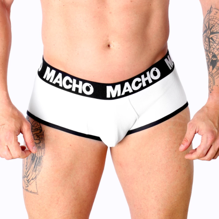 MACHO MS30BL Men’s Slip White M - Classic Breathable Lycra Underwear