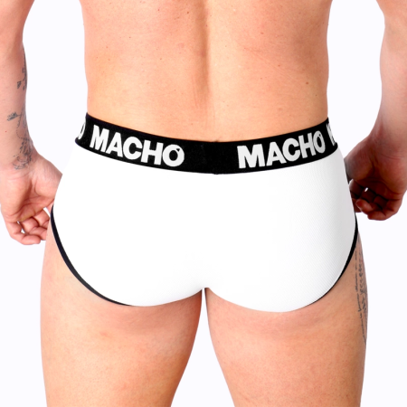 Macho MS30BL Men’s Classic Briefs White S - Breathable Lycra Comfort