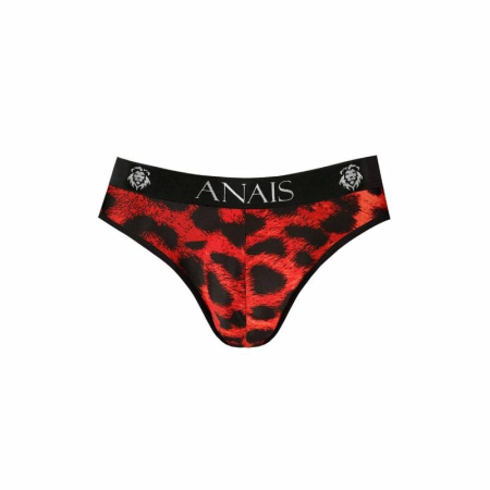 Anais Men Savage Slip S - Red Microfiber Briefs with Animal Print