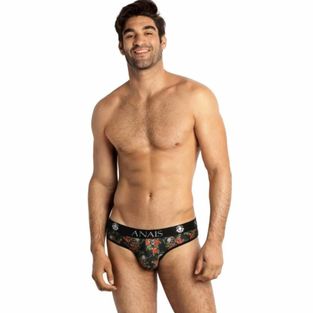 ANAIS MEN Power Slip M - Modern Briefs with Skull & Rose Print
