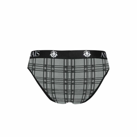 ANAIS MEN Balance Slip S - Checked Microfiber Briefs, Black/Grey/White