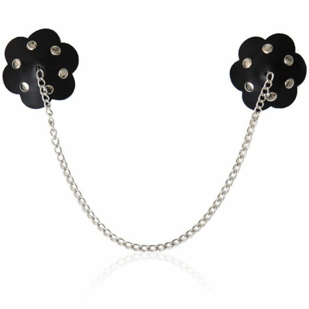 OHMAMA Petal Nipple Shield with Chain, Black, Nickel-Free Design