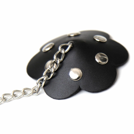 OHMAMA Petal Nipple Shield with Chain, Black, Nickel-Free Design
